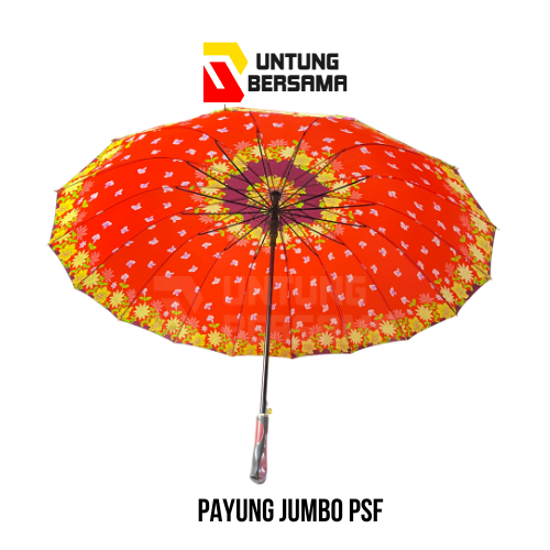 Payung Psf Jumbo Saten Kembang Ukuran Lebar