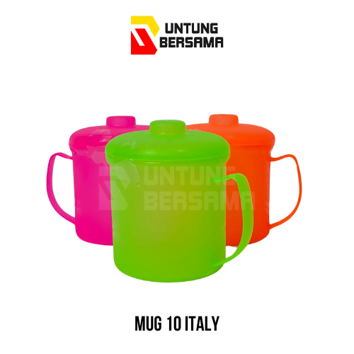 Mug Plastic Italy Warna Warni Serbaguna