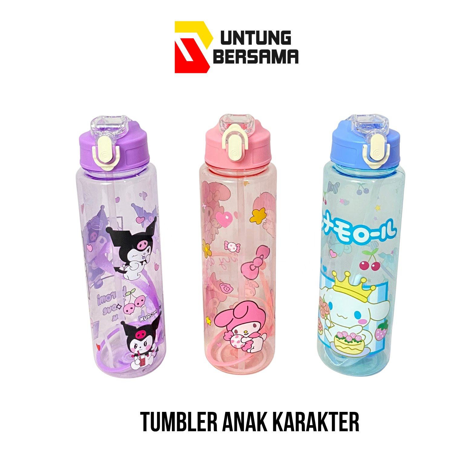 Botol Minum Anak / Tumbler Anak Aneka Karakter Kuromi, Cinnamoroll, My Melody