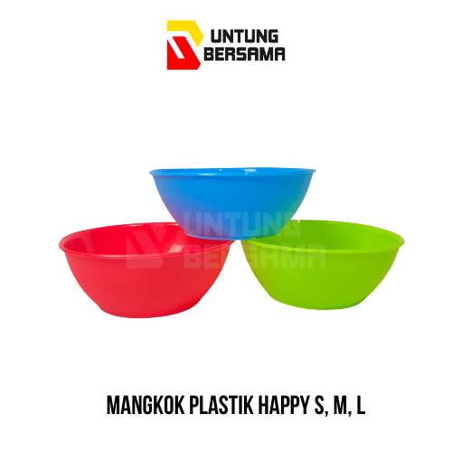Mangkok Plastik Happy S, M, L