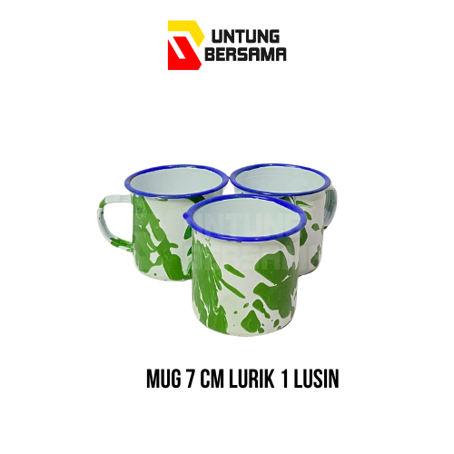 Mug 7 Cm Lurik / Gelas Jadul / Mug Antik / Coffe Shop / Gelas Kafe Klasik Anti Pecah 12pcs