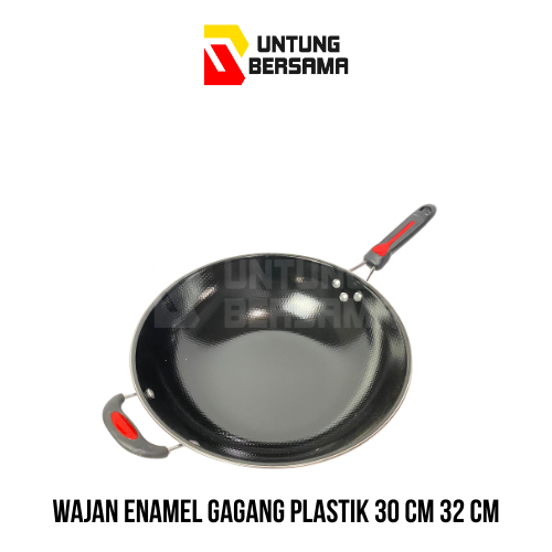 Wajan Enamel Gagang Plastik 32cm, 34cm