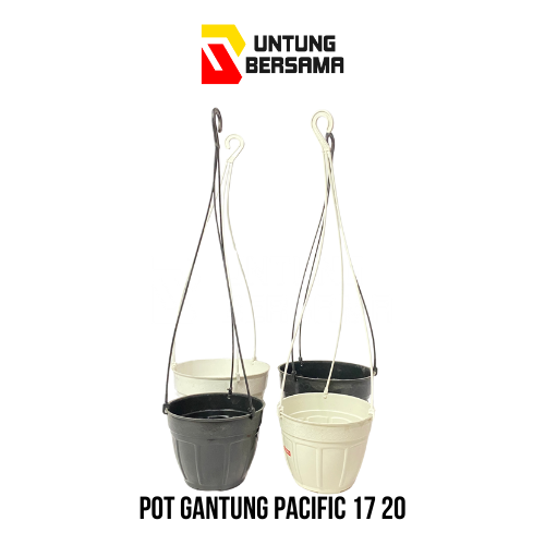 Pot Gantung Pasific Hitam 17, Hitam 20, Putih 17, Putih 20