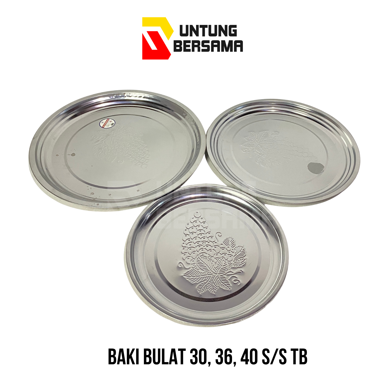 Baki Bulat S/S Tb Stainless Steel Ukuran 30, 36, 40
