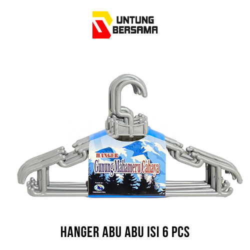 Hanger Baju/ Kastok Abu Abu Isi 6pcs