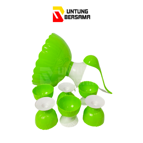 Mangkok + Gelas Es Buah Set Cantik Ns Free Centong