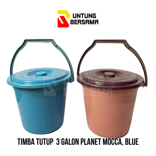 Timba/ Ember Tutup Serbaguna 3 Galon Planet Mocca, Blue