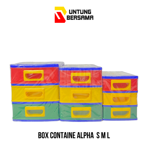 Box Containe/ Rak Alpha Susun 3 S, M,