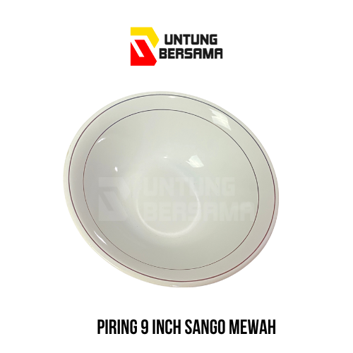 Piring 9 Inch Sango List Emas 12 Biji Original Mewah 100%