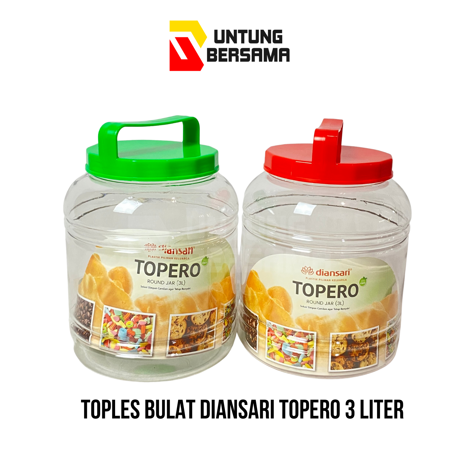 Diansari Toples Topero 3 Liter / Toples Plastik/ Toples Makanan/ Toples Snack