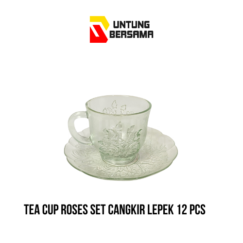 Tea Cup Roses Set Cangkir Lepek 4 Set, 6 Set