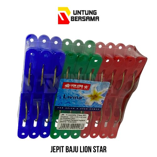 Penjepit Baju Jemuran Plastik Lion Star